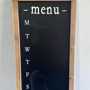 Rustic Wood Menu Chalkboard